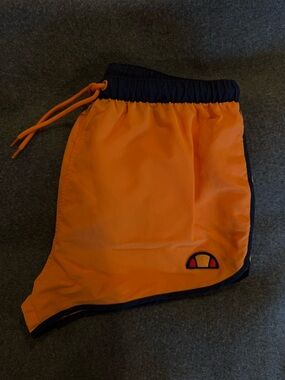 Ellesse Orange Shorts with Navy Waistband